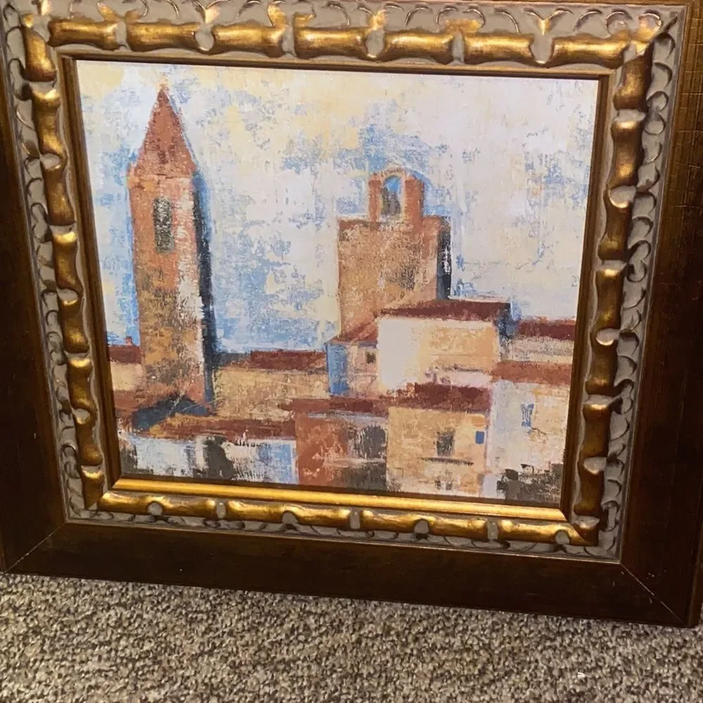 Antique Hand oil painting Frame Vintage